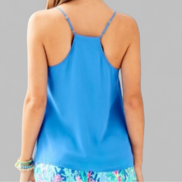 Lilly Pulitzer-Dusk silk tank top-Ariel Blue-Size Medium-NWT - Picture 13 of 13